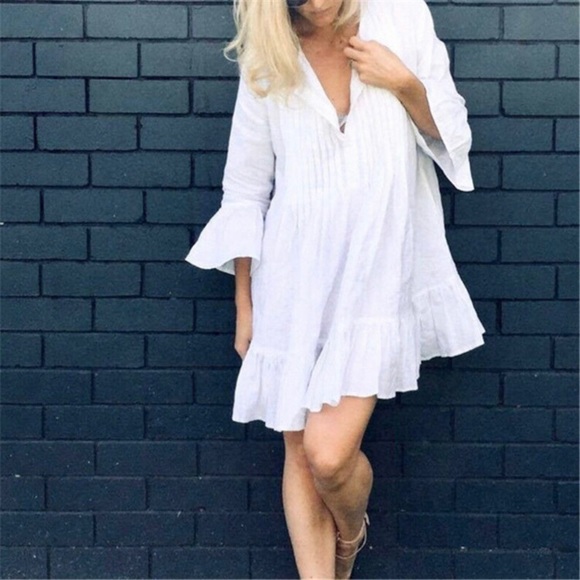 SOLD! White Tunic Dress - Picture 2 of 3